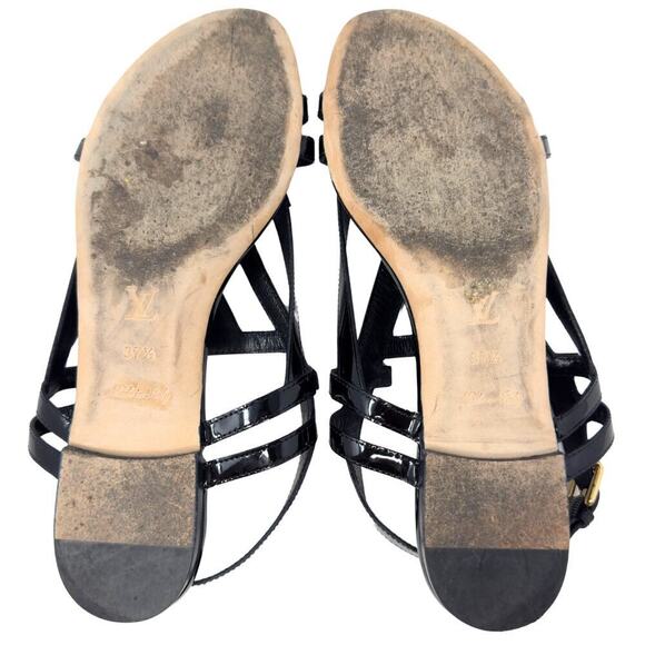 Louis Vuitton Black Patent Leather Sandals - Picture 9 of 9